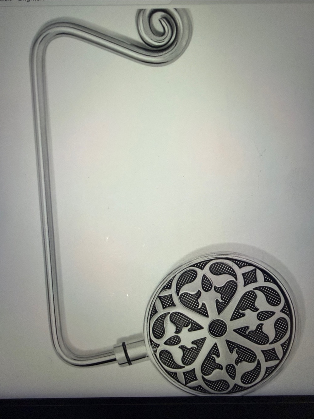 👛🆕 Brighton Ferrara Silver-Tone Purse Hook with Black Inset